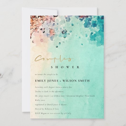 STRANDROCK WATERCOLOR COUPLE SHOWITE DANKESKARTE (Vorderseite)