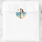 Strandromantik-Aufkleber Runder Aufkleber (Tasche)