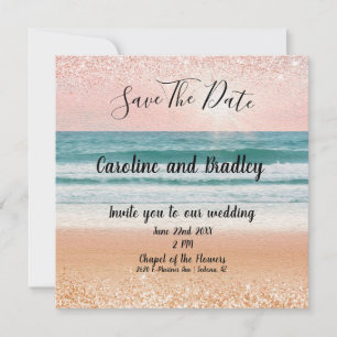 Strandromanze: Elegante Strandrettung zur Erinneru Save The Date