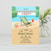 Strandruhestands-Party Einladung (Stehend Vorderseite)