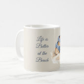 Strandsand Blaue Sandalen Kaffeetasse (Vorderseite Links)