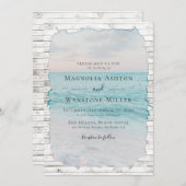 Strandsand Elegant Tropical Moderne Hochzeit Einladung (Vorne/Hinten)