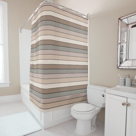 Strandsand Erde Tone Farbstreifen auf Wasserfarbe Duschvorhang (Beispiel)