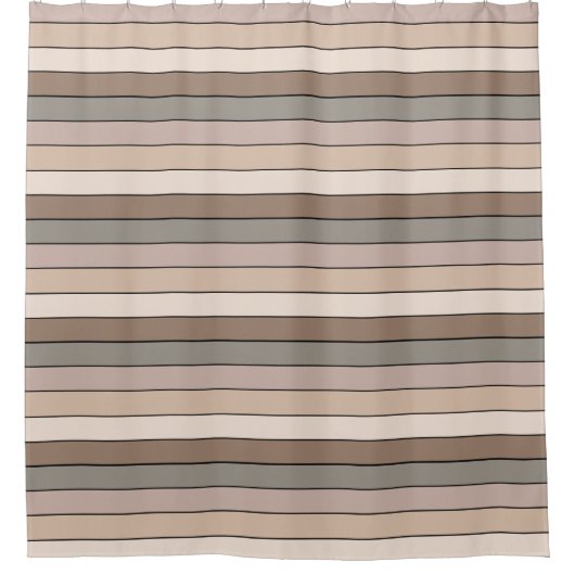 Strandsand Erde Tone Farbstreifen auf Wasserfarbe Duschvorhang (Vorderseite)