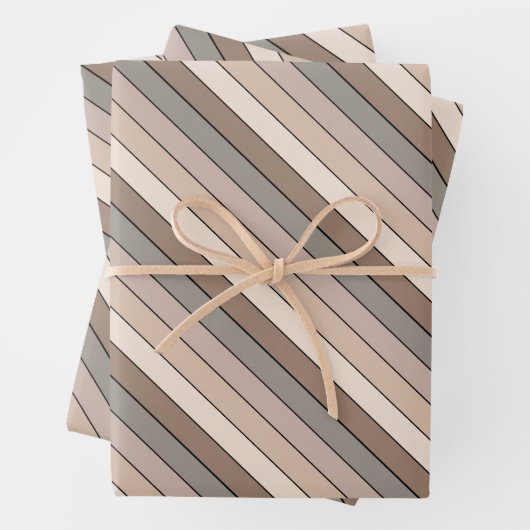 Strandsand Erde Tone Farbstreifen auf Wasserfarbe Geschenkpapier Set (Beispiel)