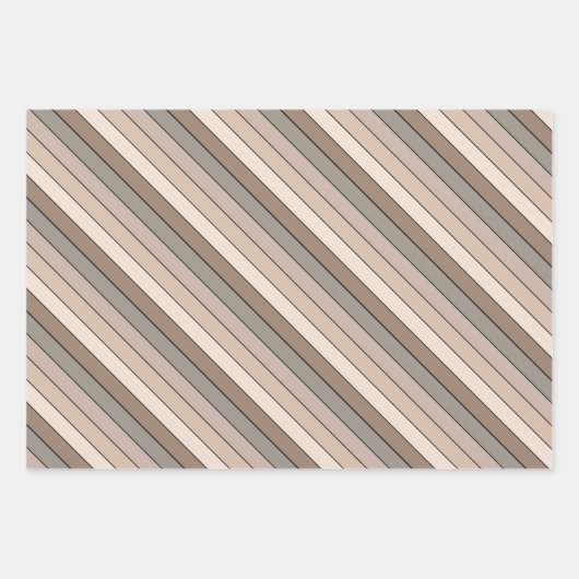 Strandsand Erde Tone Farbstreifen auf Wasserfarbe Geschenkpapier Set (Vorderseite)