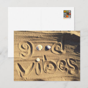 Strandsand Meeresmuscheln Foto Spaß Gute Stimmung  Postkarte
