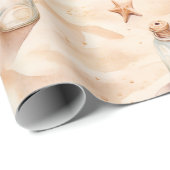 Strandsand Seesterne Flaschen Geschenkpapier (Rolleneckpunkt)