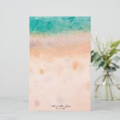 Strandsand tropische Hochzeitsnotiz Briefpapier (Stehend Vorderseite)