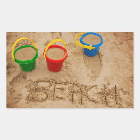 Strandsandwörter Rechteckiger Aufkleber (Vorderseite)