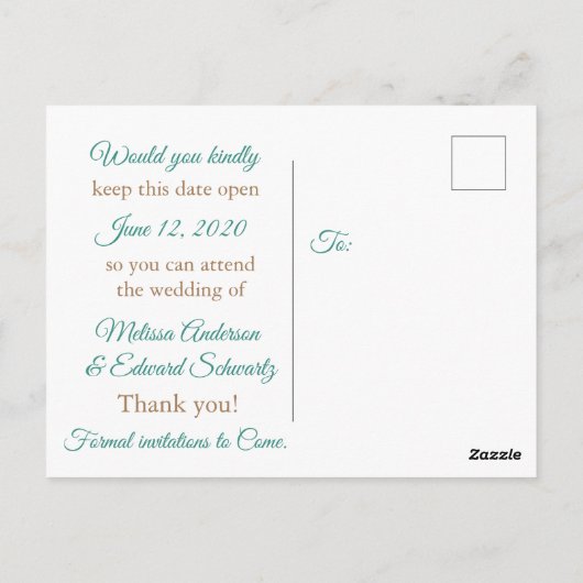 Strandsandy Shore Starfish Save the Date Postkarte (Rückseite)