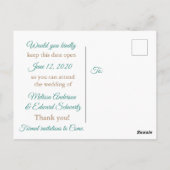 Strandsandy Shore Starfish Save the Date Postkarte (Rückseite)