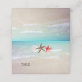 Strandscena Starfish Plumeria Tischkarten Platzkarte (Außenseite Aufgefaltet)