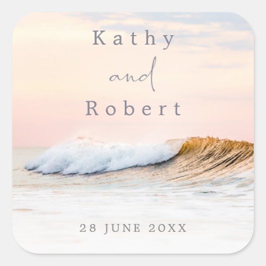 STRANDSCHALTER | OCEAN WAVES SQUARE STICKER (Vorderseite)