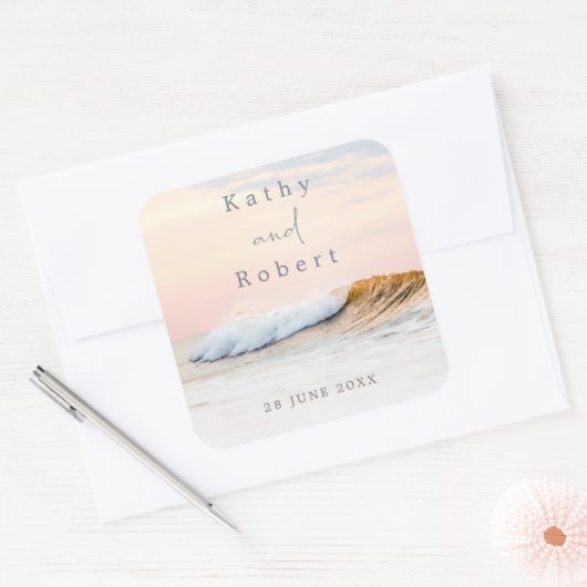 STRANDSCHALTER | OCEAN WAVES SQUARE STICKER (Umschlag)