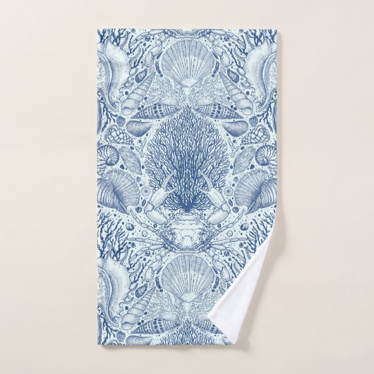 Strandschätze in Blau Badhandtuch Set (Handtuch)