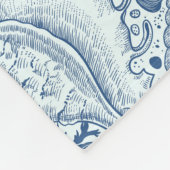 Strandschätze in Blau Fleecedecke (Ecke)