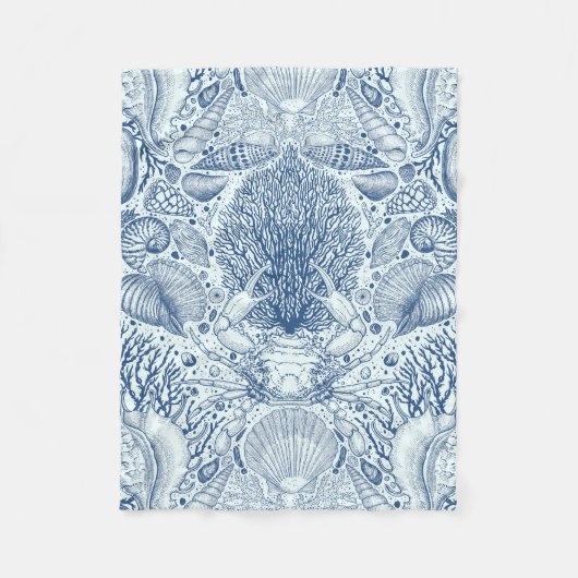 Strandschätze in Blau Fleecedecke (Vorderseite)