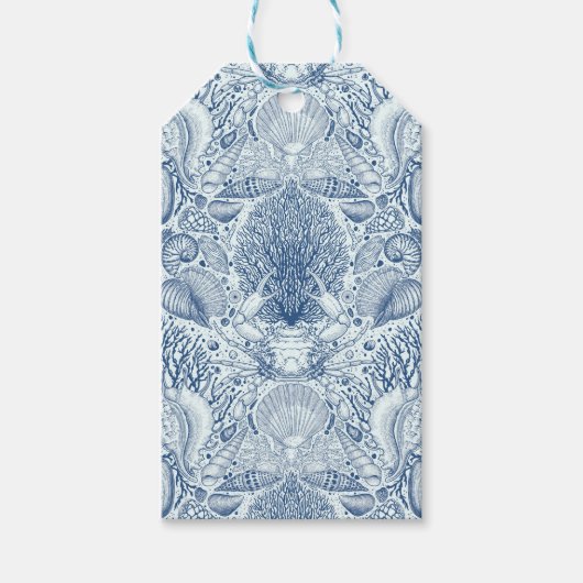 Strandschätze in Blau Geschenkanhänger (Vorderseite)