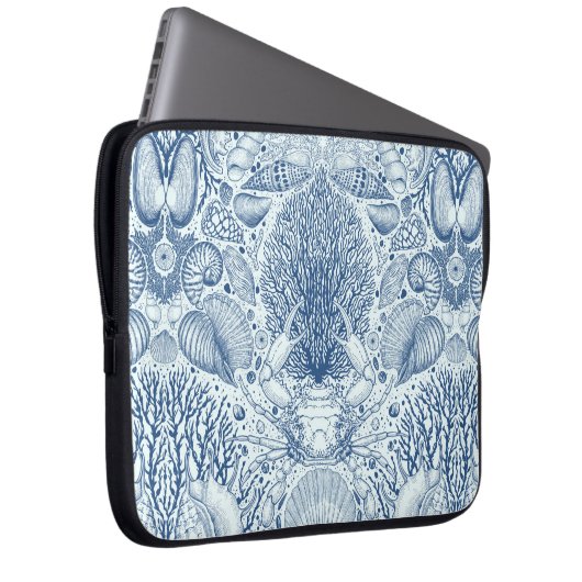 Strandschätze in Blau Laptopschutzhülle (Vorne Rechts)