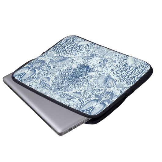 Strandschätze in Blau Laptopschutzhülle (Vorne Knopf)