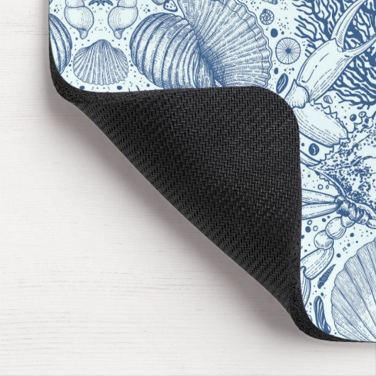 Strandschätze in Blau Mousepad (Ecke)