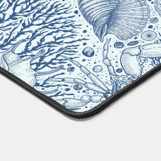 Strandschätze in Blau Schreibtischunterlage (Ecke)