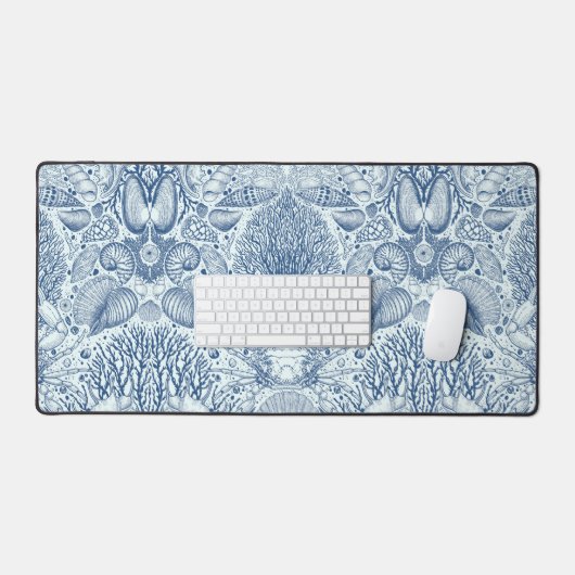 Strandschätze in Blau Schreibtischunterlage (Tastatur & Maus)