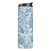 Strandschätze in Blau Thermosbecher (Nach links gedreht)