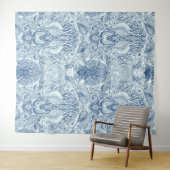 Strandschätze in Blau Wandteppich (Beispiel (Horizontal))