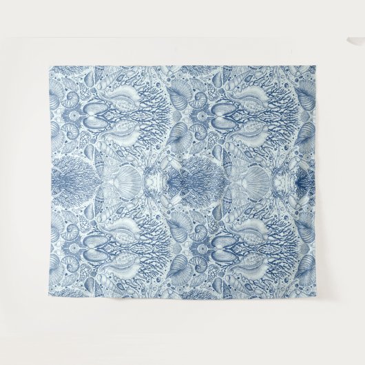 Strandschätze in Blau Wandteppich (Vorderseite (Horizontal))