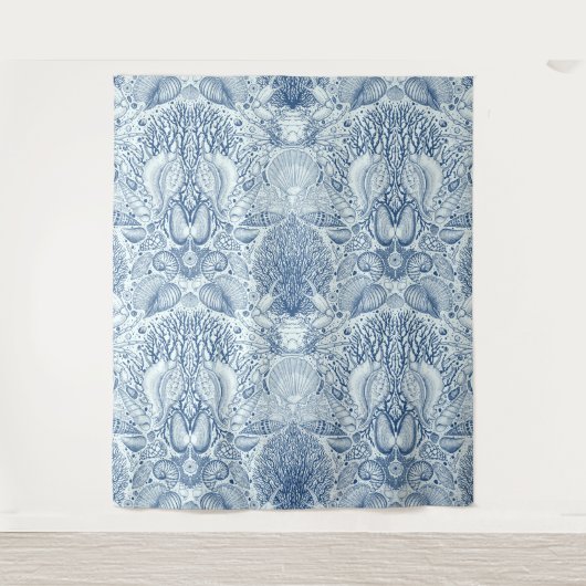 Strandschätze in Blau Wandteppich (Vorderseite)