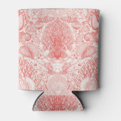 Strandschätze in Korallenrot Dosenkühler (Vorderseite)