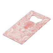 Strandschätze in Korallenrot Geldbeutel Flaschenöffner (Rückseite Schrägansicht)