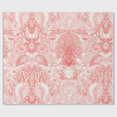 Strandschätze in Korallenrot Geschenkpapier (Flach)