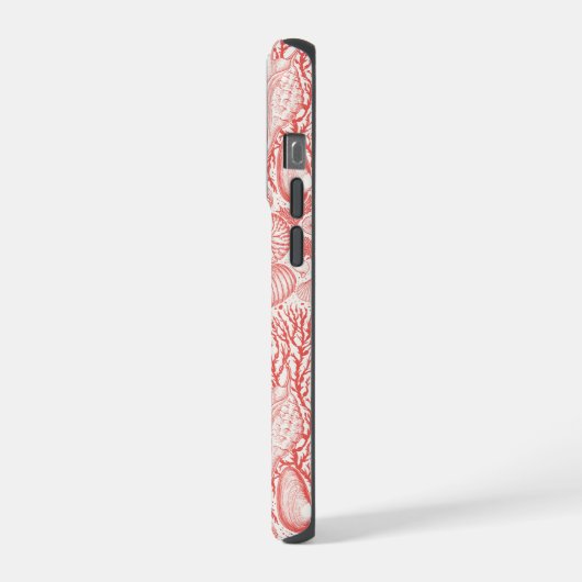 Strandschätze in Korallenrot iPhone Hülle (Linke Seite)