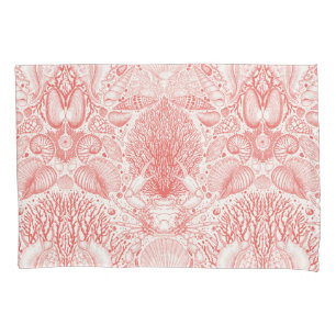 Strandschätze in Korallenrot Kissenbezug