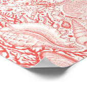 Strandschätze in Korallenrot Poster (Ecke)