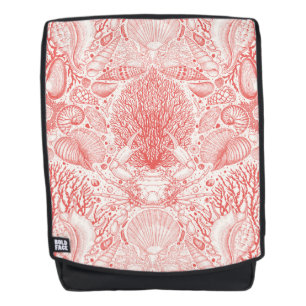 Strandschätze in Korallenrot Rucksack