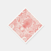 Strandschätze in Korallenrot Serviette (Ecke)