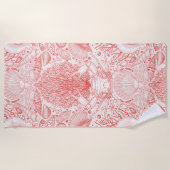 Strandschätze in Korallenrot Strandtuch (Vorderseite)