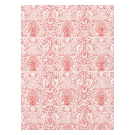 Strandschätze in Korallenrot Tischdecke (Vorderseite)