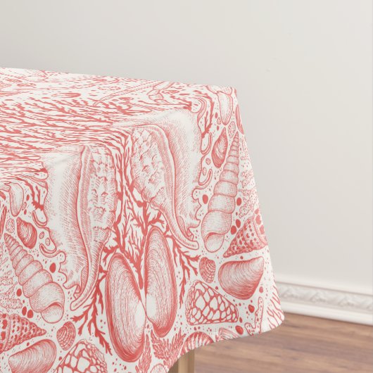 Strandschätze in Korallenrot Tischdecke (Beispiel)