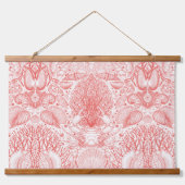 Strandschätze in Korallenrot Wandteppich Mit Holzrahmen (Vorne)