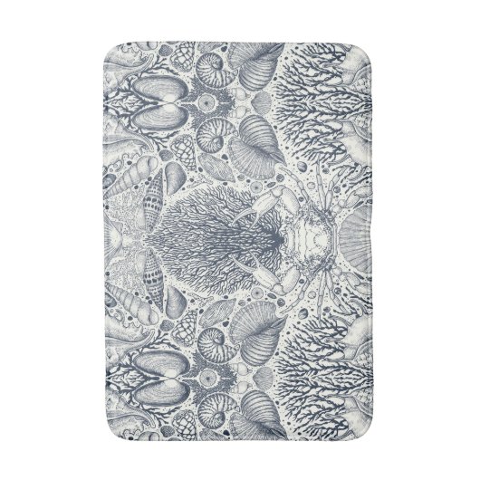 Strandschätze, Muscheln, Krabben, Korallen und Mee Badematte (Vorderseite Vertikal)