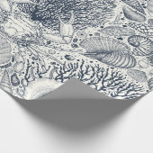 Strandschätze, Muscheln, Krabben, Korallen und Mee Geschenkpapier (Ecke)