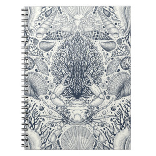 Strandschätze, Muscheln, Krabben, Korallen und Mee Notizblock