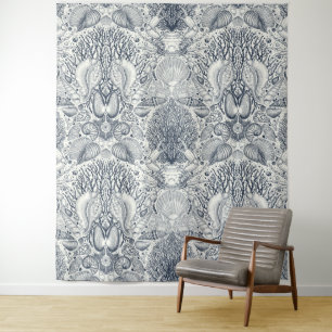 Strandschätze, Muscheln, Krabben, Korallen und Mee Wandteppich