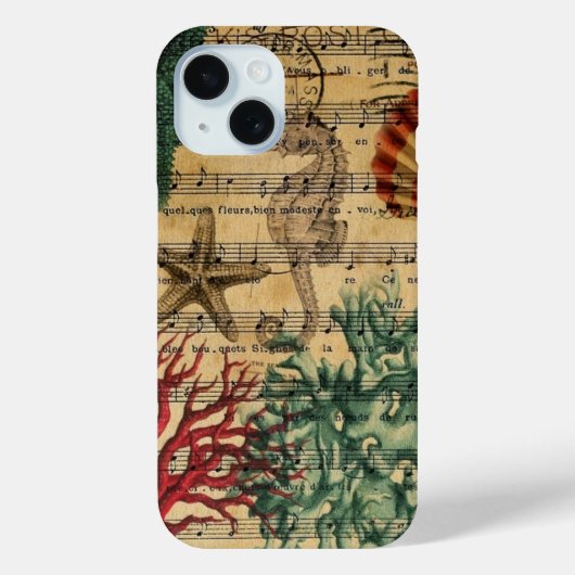 Strandschicke Küstenkorallenseashell-Seepferd Case-Mate iPhone Hülle (Rückseite)