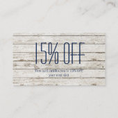 Strandschicker Holz nautischer Marinebanker Rabattkarte (Rückseite)